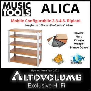 MUSIC TOOLS ALICA | Mobile Porta Elettroniche Ripiani e Colore Configurabili - L 100 x P 46cm