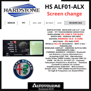 HARDSTONE HS ALF01-ALX | Autoradio con SCREEN CHANGE ANDROID MULTIMEDIA ALFA ROMEO GIULIA | 952 | 2016 - 2020 | NO TOUCH | 10,25"