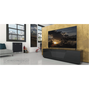 MUNARI VENTIMIGLIA KVT126. BAS | Mobile porta TV fino a 55” - Anta a ribalta - 2 ripiani - 4 ruote Nascoste