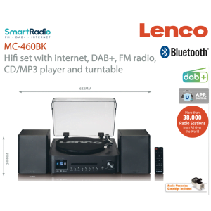 LENCO MC-460 | Sistema all-in-one | Giradischi + Lettore CD + Internet Radio + Diffusori