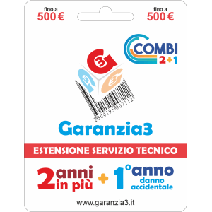GARANZIA COMBI 500 | 2 Anni di Garanzia Aggiuntiva + 1 Anno Danno Accidentale fino a 500,00€