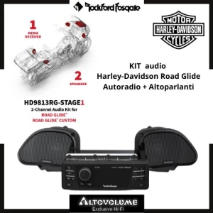 ROCKFORD FOSGATE Kit HD9813RG-STAGE1 | Autoradio + Kit Altoparlanti per HARLEY DAVIDSON ROAD GLIDE