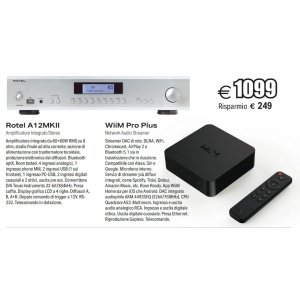 Rotel A12MKII - Amplificatore integrato da 60+60W RMS - Omaggio Wiim Pro Plus