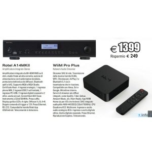 Rotel A14 MKII - Amplificatore integrato da 80+80W RMS - Omaggio Wiim Pro Plus