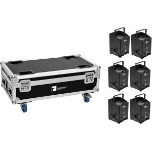 EUROLITE Set 6x AKKU IP UP-4 Plus HCL Spot WDMX + Custodia con funzione di ricarica
