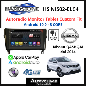 HARDSTONE HS NIS02-ELC4 | Autoradio-Monitor-Tablet Custom Fit per NISSAN QASHQAI 2014>