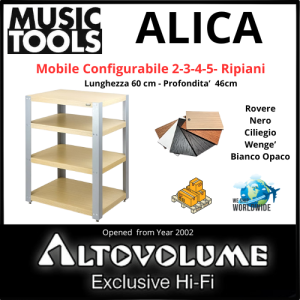 MUSIC TOOLS ALICA L 62cm x P 46cm | Mobile Porta Elettroniche (Ripiani e Colore Configurabili)