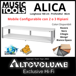 MUSIC TOOLS ALICA L 160 x P 46cm | Mobile Porta Elettroniche "Ripiani e Colore Configurabili"